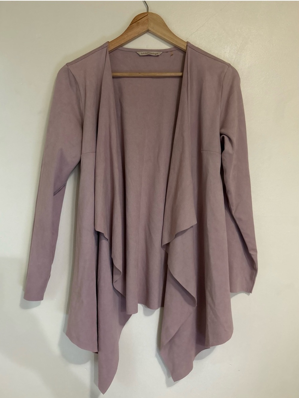 Soft Surroundings Light Mauve Draped Open-Front Women’s Sweater Cardigan